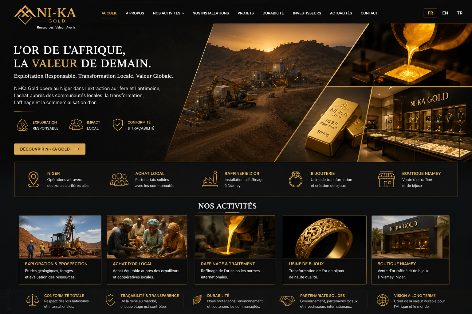 Ni-Ka Gold corporate website concept 1